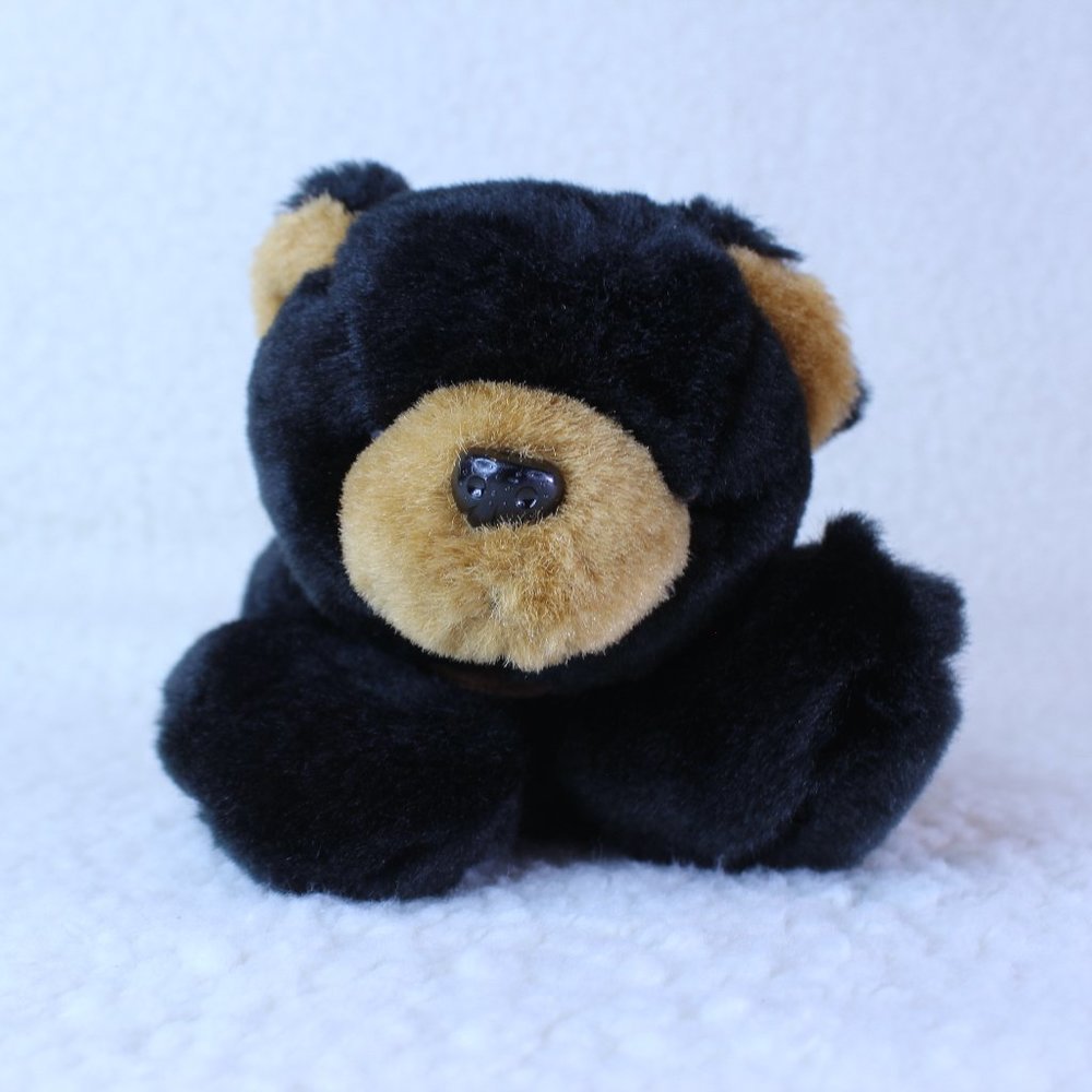BLACK TEDDY‎ BEAR Bearington Collection Laying 9" Plush Stuffed